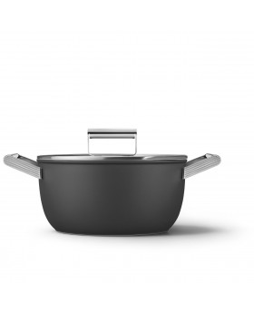 SMEG Cookware 50'S Style Siyah Tencere - 24 cm